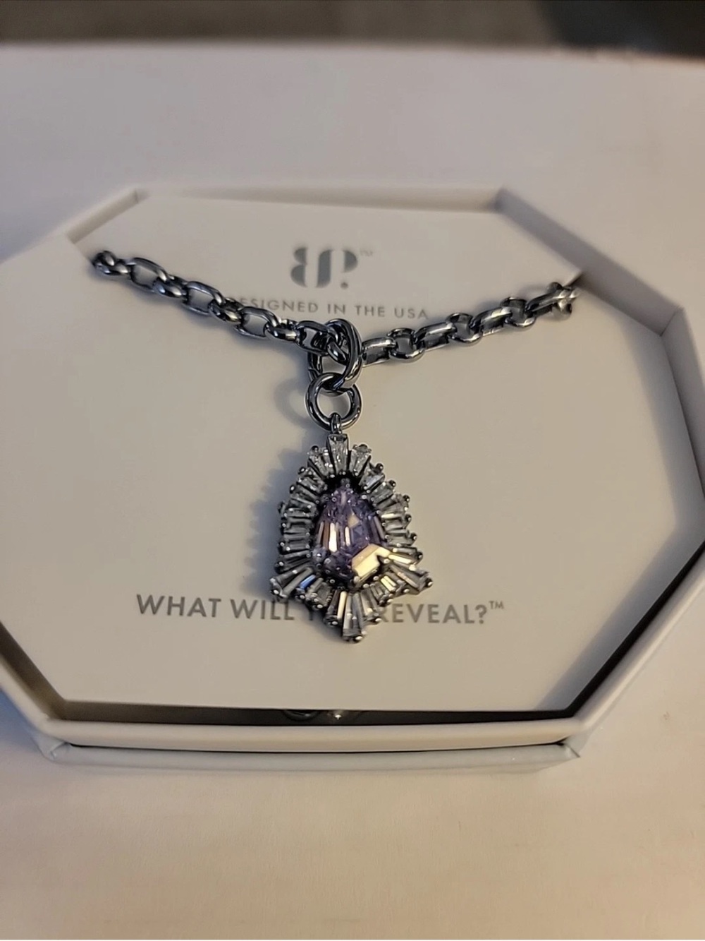 Bomb Party OG Necklace “The Gleam Of Forgotten Sighs” Hematite/Lavender Topaz